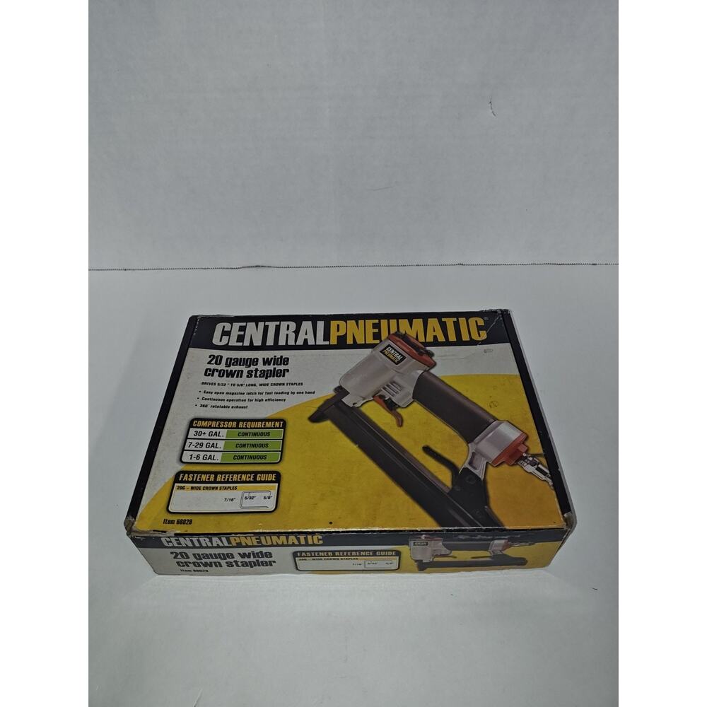 Central Pneumatic 20 Gauge Wide Crown Air Stapler 1/4 5/8 110 PSI Air Tool